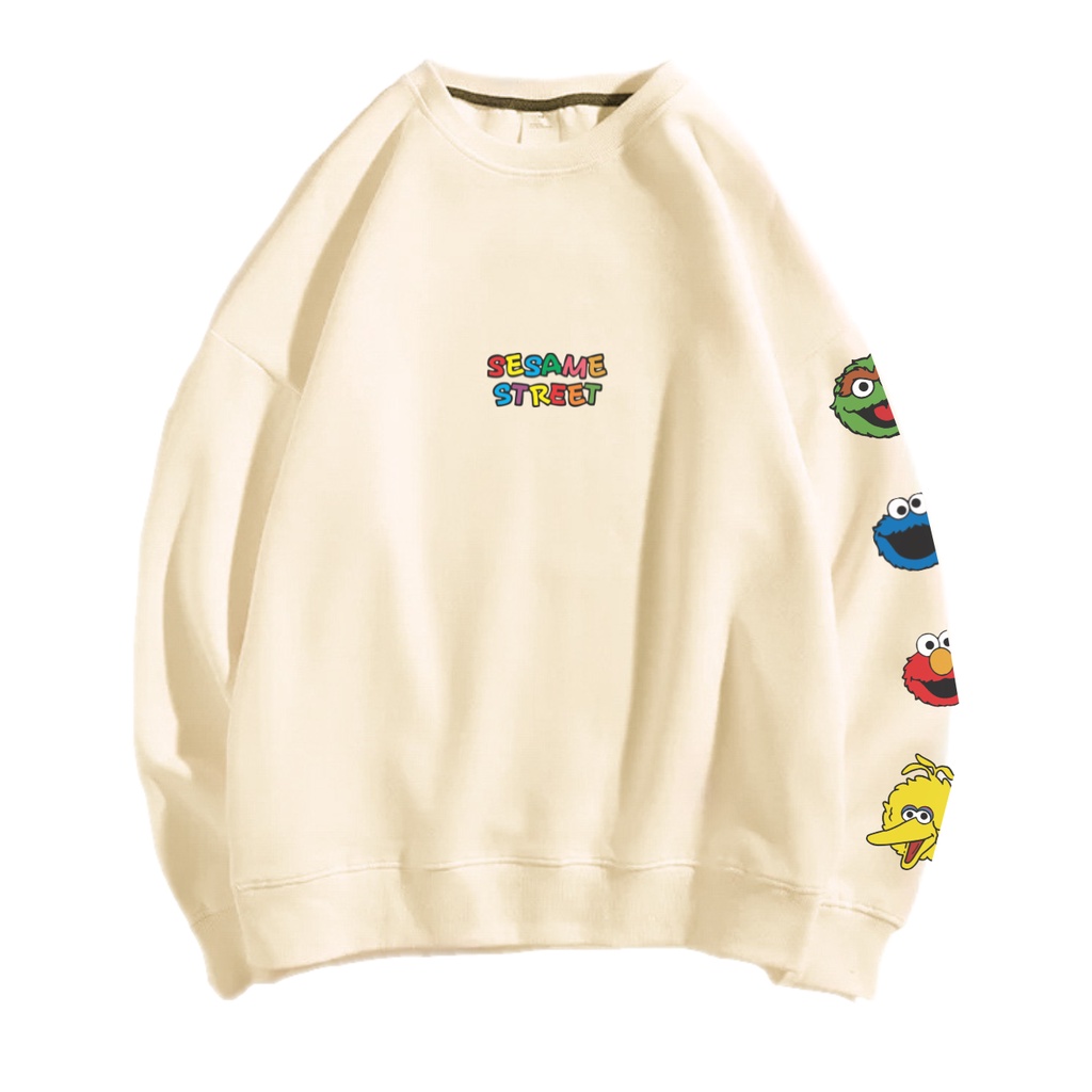 HAND SESAME STREET SWEATER SWITER CREWNECK OVERSIZE PRIA WANITA Size M-XXL ANAIRA