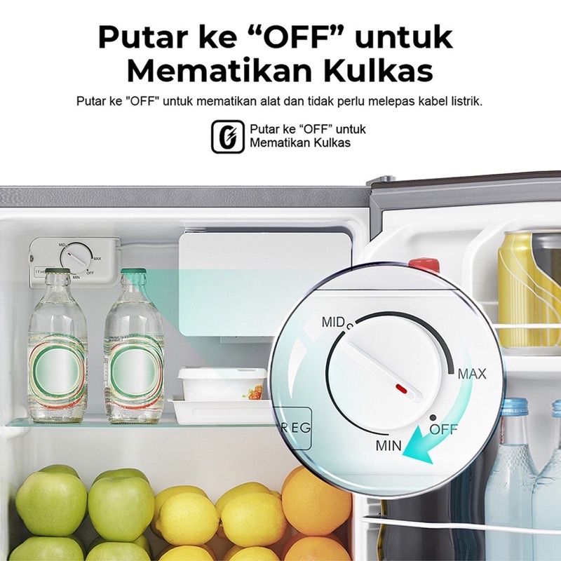 Turun Harga Hisense Kulkas Mini Bar (Refrigerator) Lemari Es Portable Kapasitas 42L RR58D4IGN - Silver【Reversible Door Bisa Dibuka Dari Kiri/Kanan】【Space-Friendly】【Low Noise】【Separate Chiller】-3