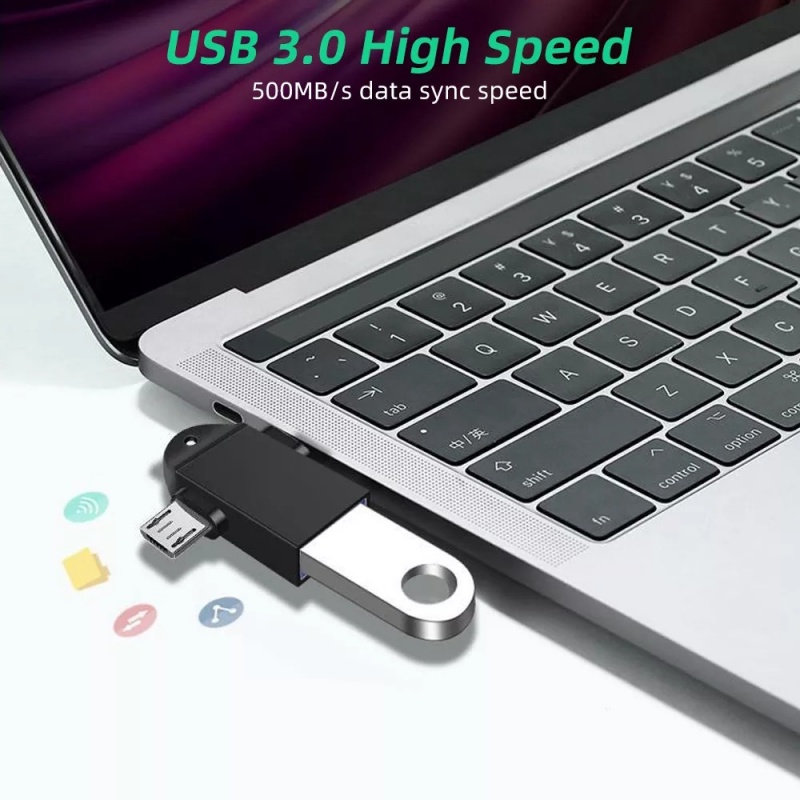 Usb 3.0 Female To Micro Usb Male OTG Adapter 2in1 Tipe C Android Mini Universal Converter Untuk Tablet Laptop