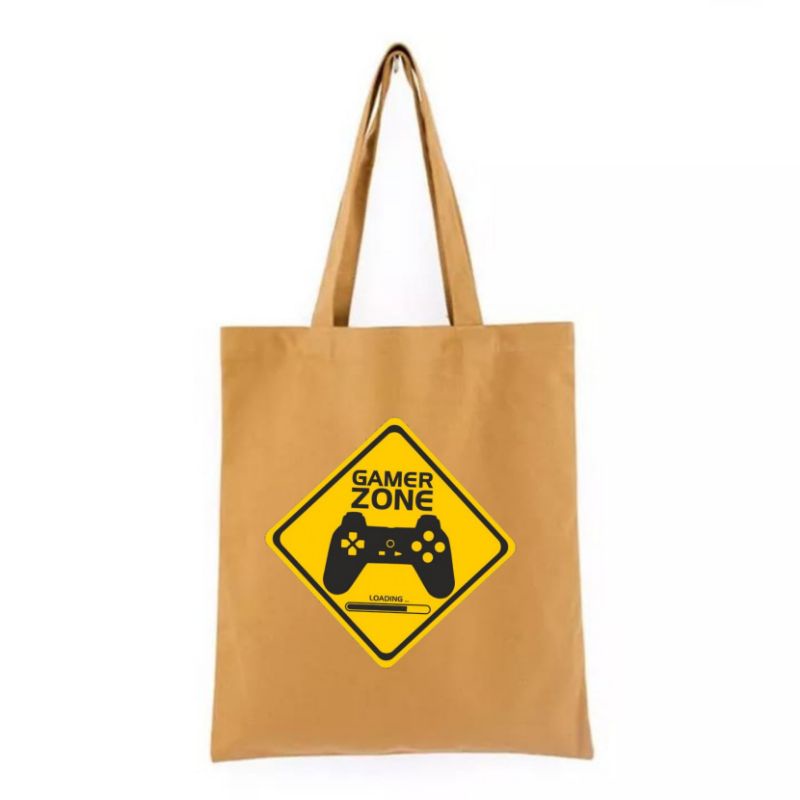 Totebag Kanvas Motif GAME ZONE /Totebag /Totebag Wanita /Totebag Pakai Resleting /Tas Sekolah Murah