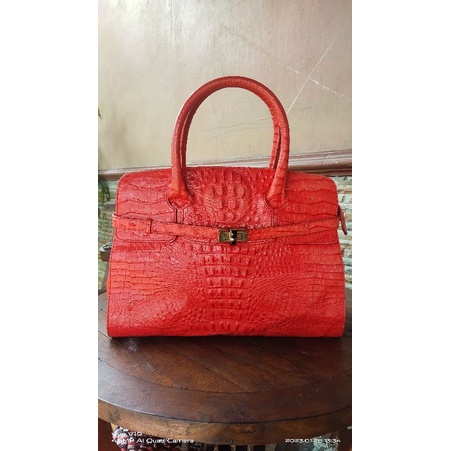 SALE (nett price)kookjac tas kulit croco buaya tas preloved