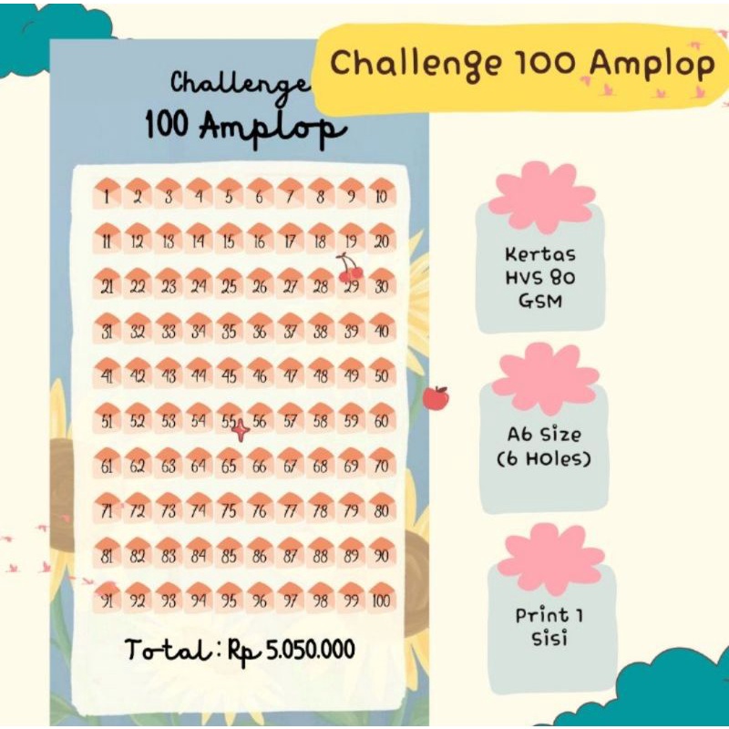

Challange 100 amplop