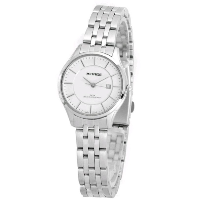 Jam tangan wanita mirage 8544 silver original