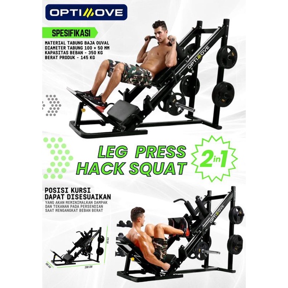 Free ongkir Alat Fitness Leg Press plus Hack Squat USAFIT