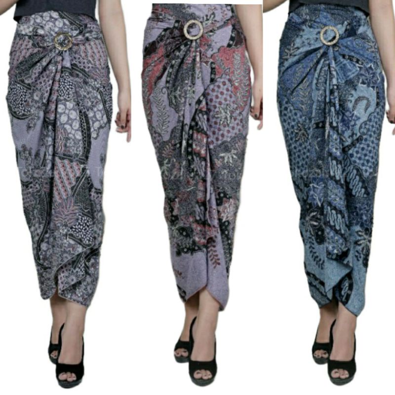 (50 Motif) Rok Lilit Batik Bawahan Kebaya Modern Rok Serut Batik Free Ring Kain Batik Floral Batik Couple Pasangan