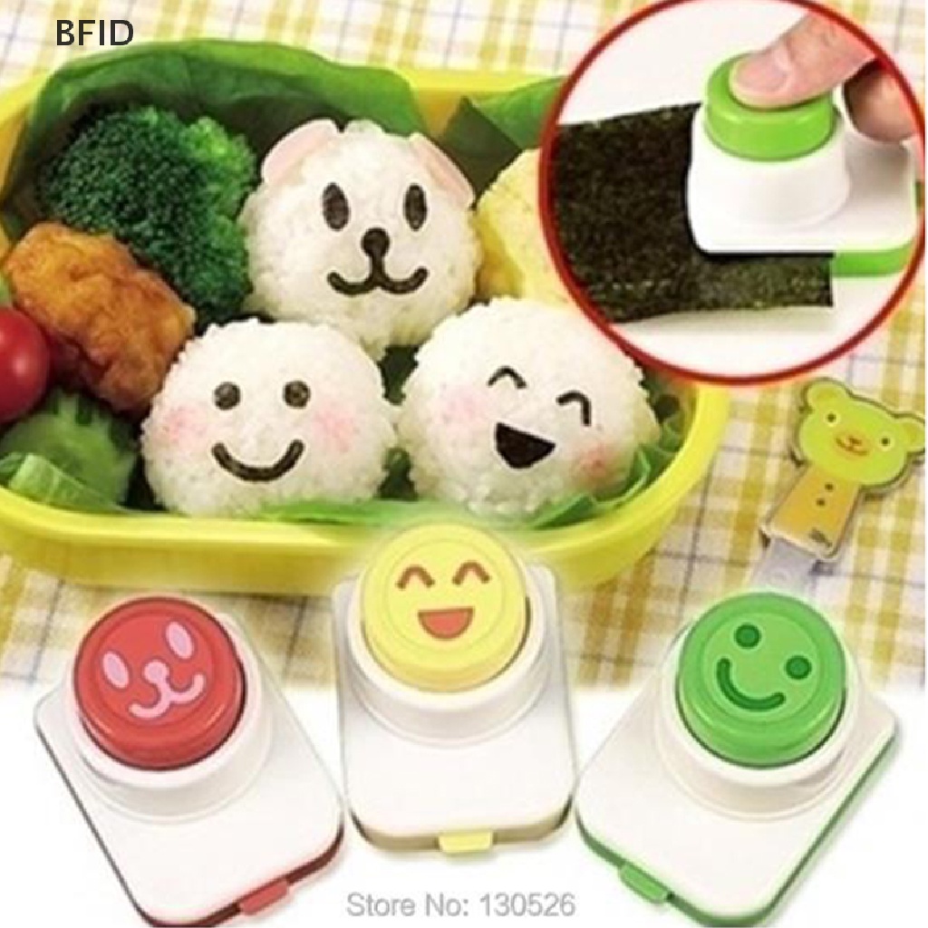 [BFID] 3pcs/lot DIY Memasak Dapur Gadget Alat Sushi Smile Nori Aksesoris Onigiri Cetakan Kawaii Sushi Tools Pemotong Ekspresi Wajah [ID]