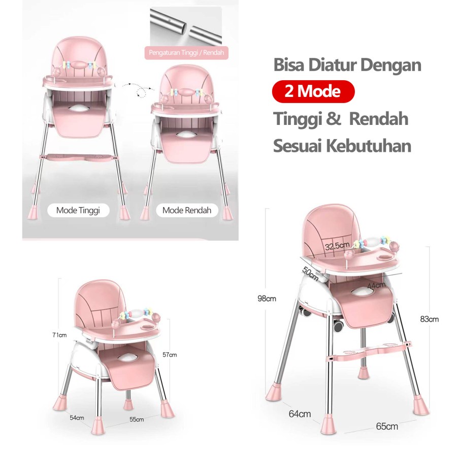 Kursi Makan Bayi / Kursi makan bayi Space Baby / Kursi makan bayi Lipat / Baby chair Kursi Makan Bayi / Baby chair / Baby Chair bisa dipisah 6~36 bulan warna biru...