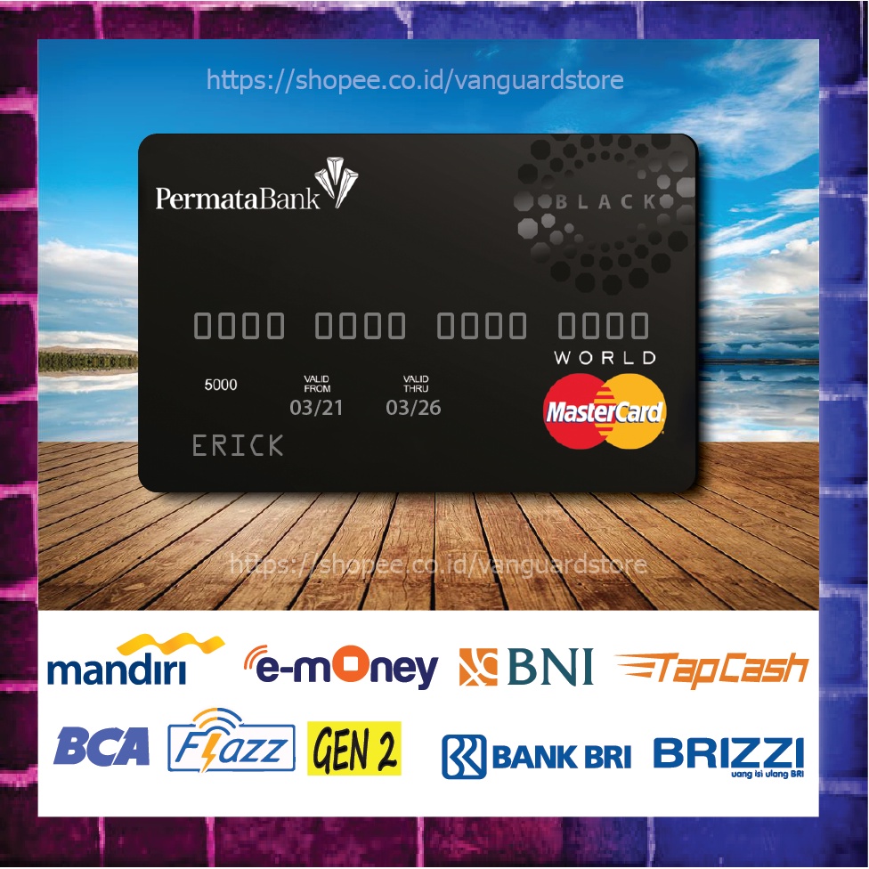 KARTU E MONEY E TOLL KARTU LCAK WORD MASTERCARD DEBIT CREDIT EMONEY MANDIRI FLAZZ BCA BNI TAPCASH BRIZZI BRI - 1 SISI