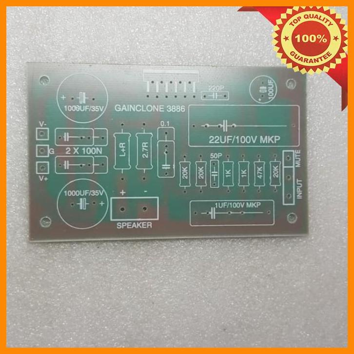 (MAR) PCB LM3886 68W GAIN CLONE FIBERGLASS MONO