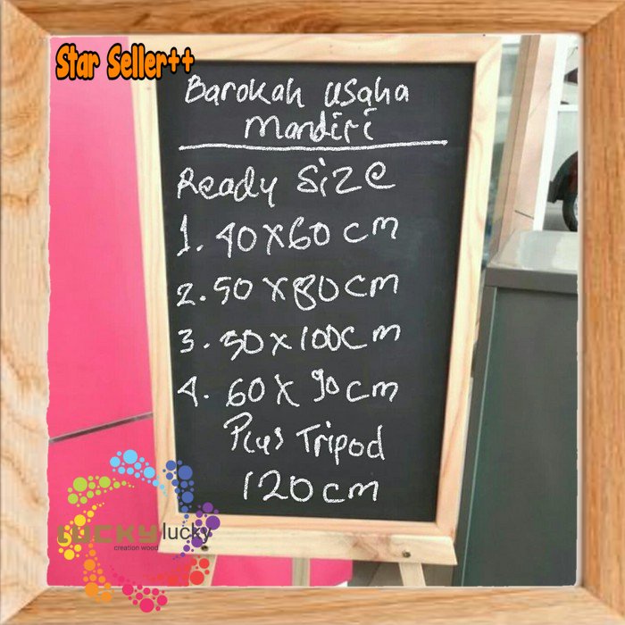 

papan tulis blackboard plus tripod size 50x100cm