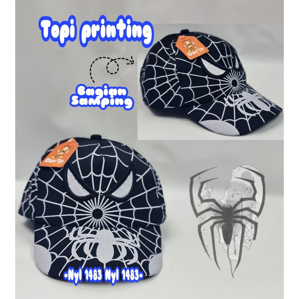 &quot;aurabagss&quot; - Topi Baseball Anak Laki-Laki Cowok Model Terbaru Kartun Karakter Spiderman Super Hero