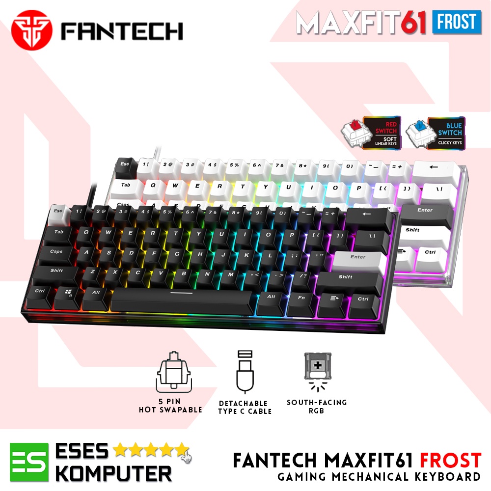 Keyboard Fantech MK857 MAXFIT61 Frost Wired | Hotswap Keyboard Gaming