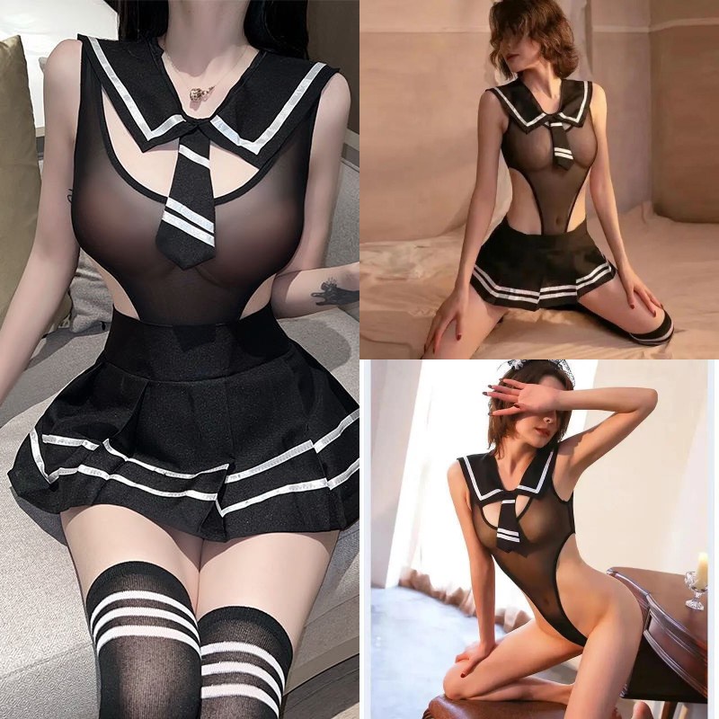 Sexy Lingerie Cosplay Kostum Seragam Anime Jepang Lingerie Set 3A201