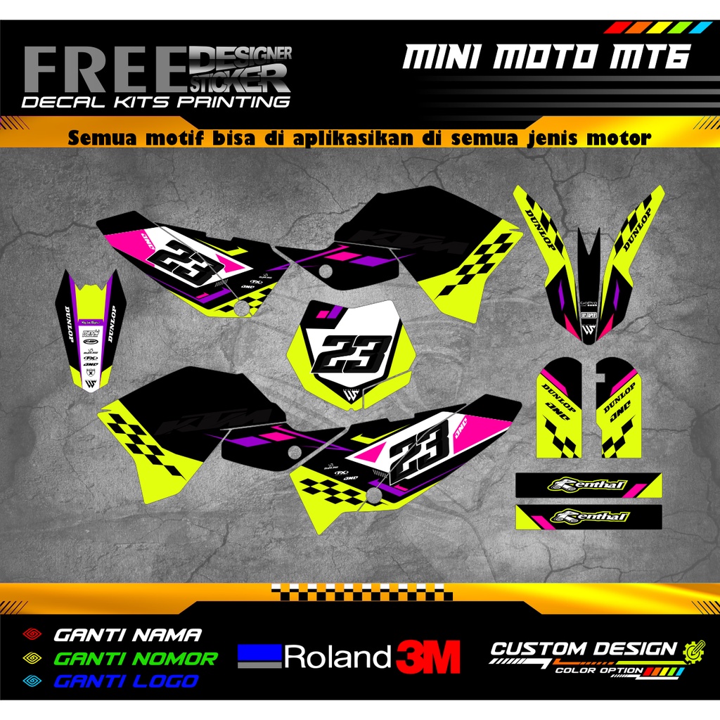 DECAL STICKER MINI MOTO TRAIL MT6