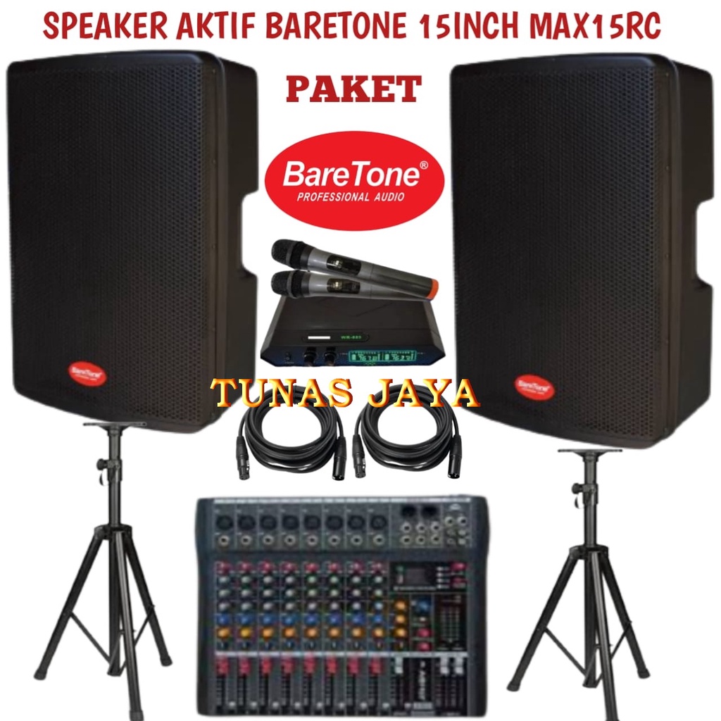 Paket sound sistem baretone max15rc max 15 rc plus mixer Ashly original