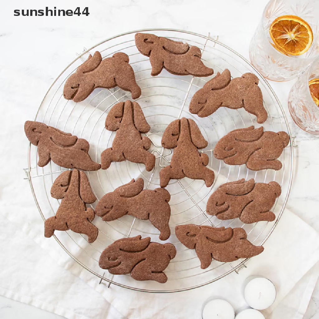 Sunshine1/4pcs Cute Bunny Cookie Cutters DIY Biskuit Cetakan Dapur Baking Aksesoris.