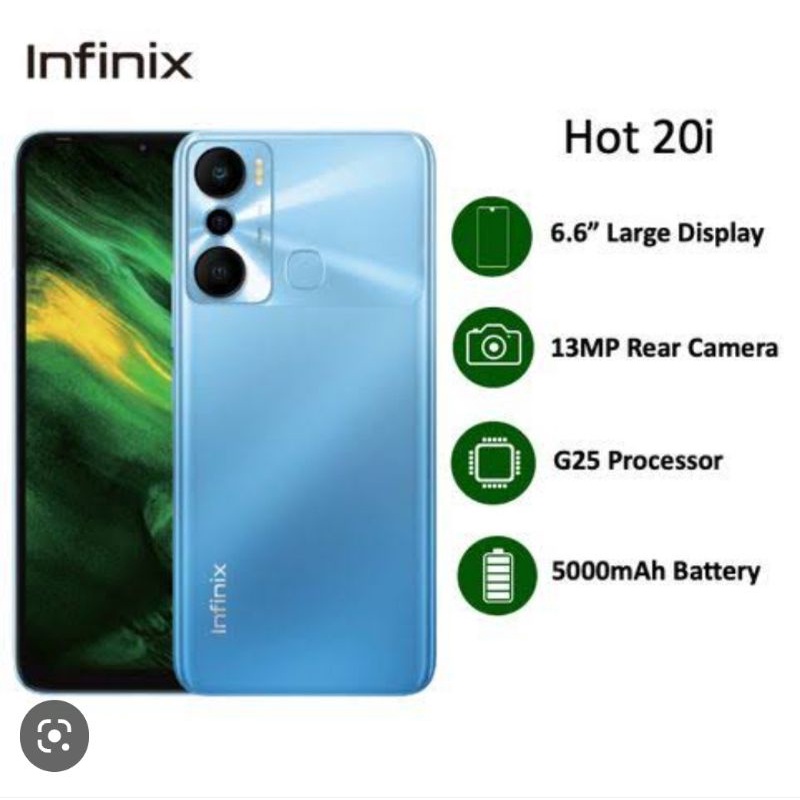 Infnix Hot 20i 4/64 Ram RAM 4GB+3GB ROM 64GB Garansi Resmi 4/64GB