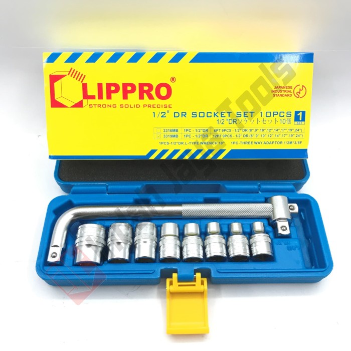Lippro Kunci Sok Set 10 Pcs - Socket Set Shock Soket Set