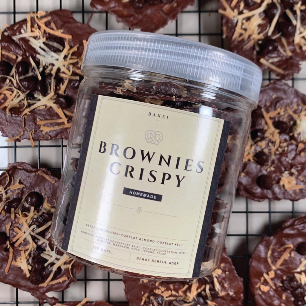 

BROWNIES CRISPY PREMIUM BELGIAN COKELAT VARIAN KEJU - 100GR