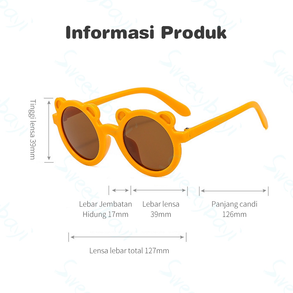 SweetyBayi Kacamata anak bentuk telinga beruang Kacamata hitam anak import kids sunglasses