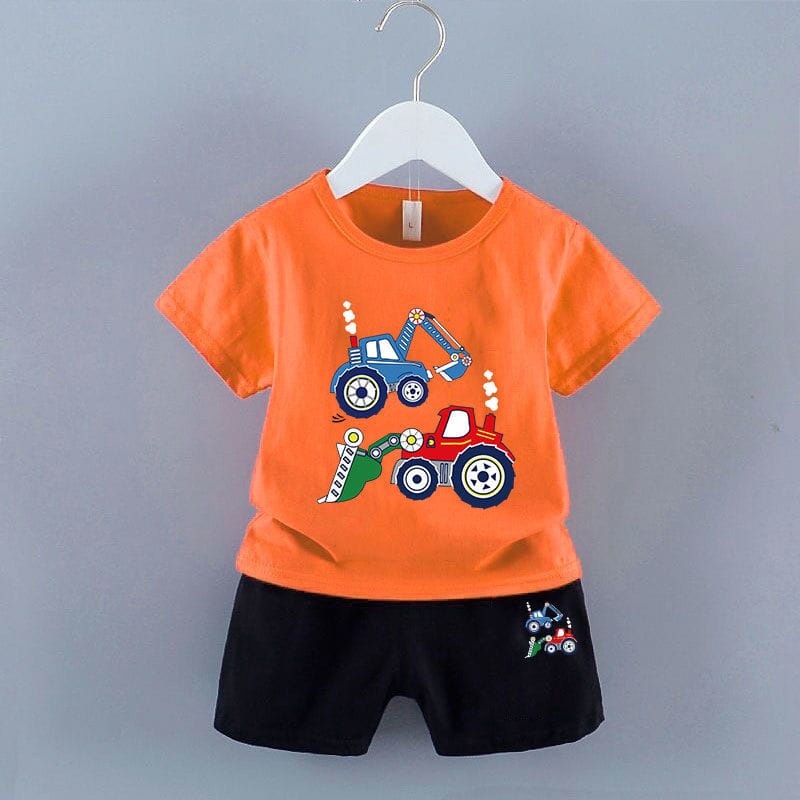 VS - SETELAN BAJU ANAK BULLDOZER LAKI-LAKI USIA 0-4 TAHUN / COD / SETELAN ANAK COWOK