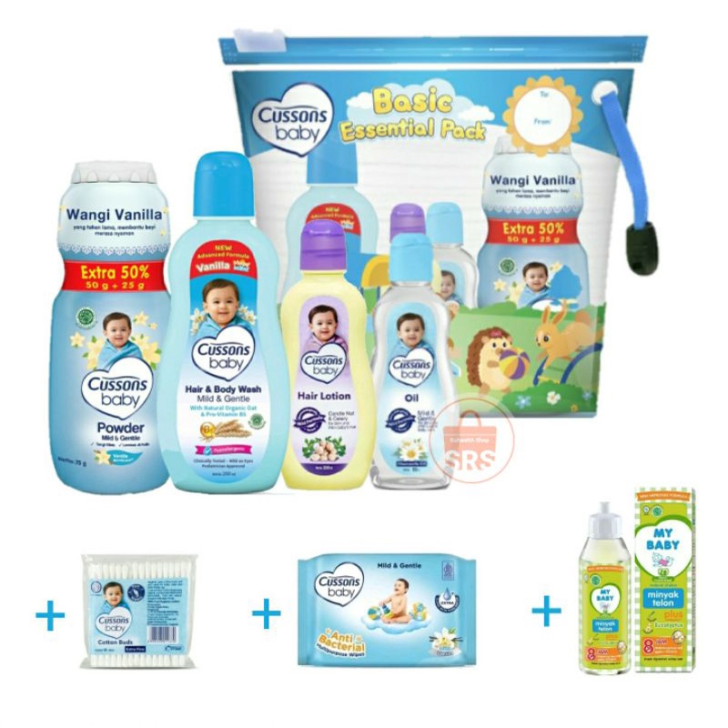 7 in 1 | 6 in 1 Cussons Baby Basic Pack + Telon, Cussons Gift Bag Medium, Gift Set Bayi, Kado Bayi, Medium Bag