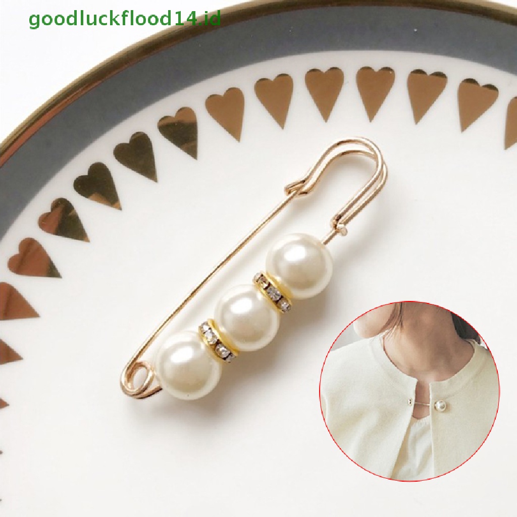 [GOOGFOUR] Bros Pin 1 Pc Liontin Mutiara Berlian Imitasisimple Brooch Pin DIY Fashion Perhiasan [TOP]