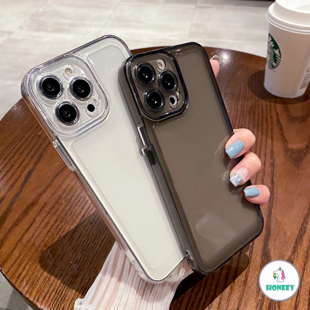 Soft Case Bahan TPU Warna Hitam Tahan Banting Tahan Debu Untuk IPhone 14 13 12 11 Pro Max X XS Max XR 8 7 Plus