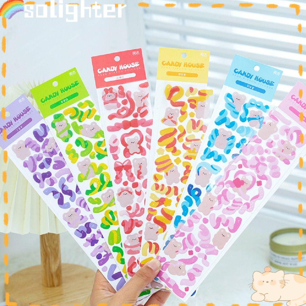 Solighter 2 Pcs Kawaii Stiker Scrapbooking Perlengkapan Sekolah Rumah Permen Stiker Diary Perlengkapan Dekorasi Dicat