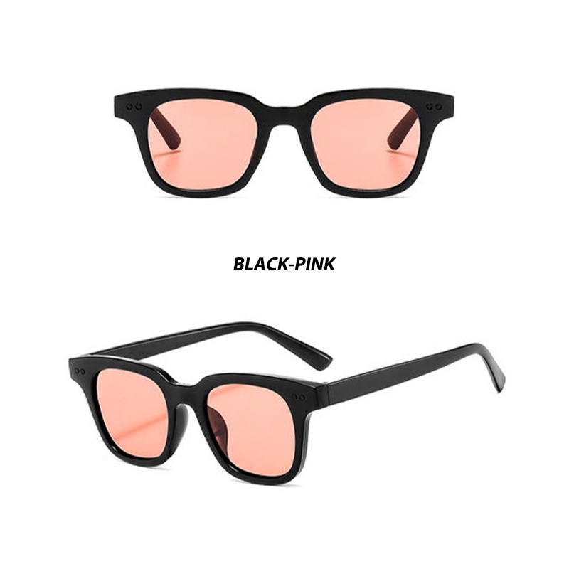Kacamata Boldie Frame Tebal Skinny Hitam Persegi Panjang Uv400 Gaya Vintage Retro Untuk Wanita Dan Pria-A7