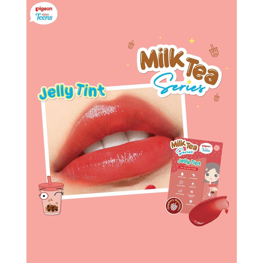 PIGEON TEENS JELLY TINT LIP AND CHEEK MILK TEA SERIES | Anti Cracking &amp; Uv Protection