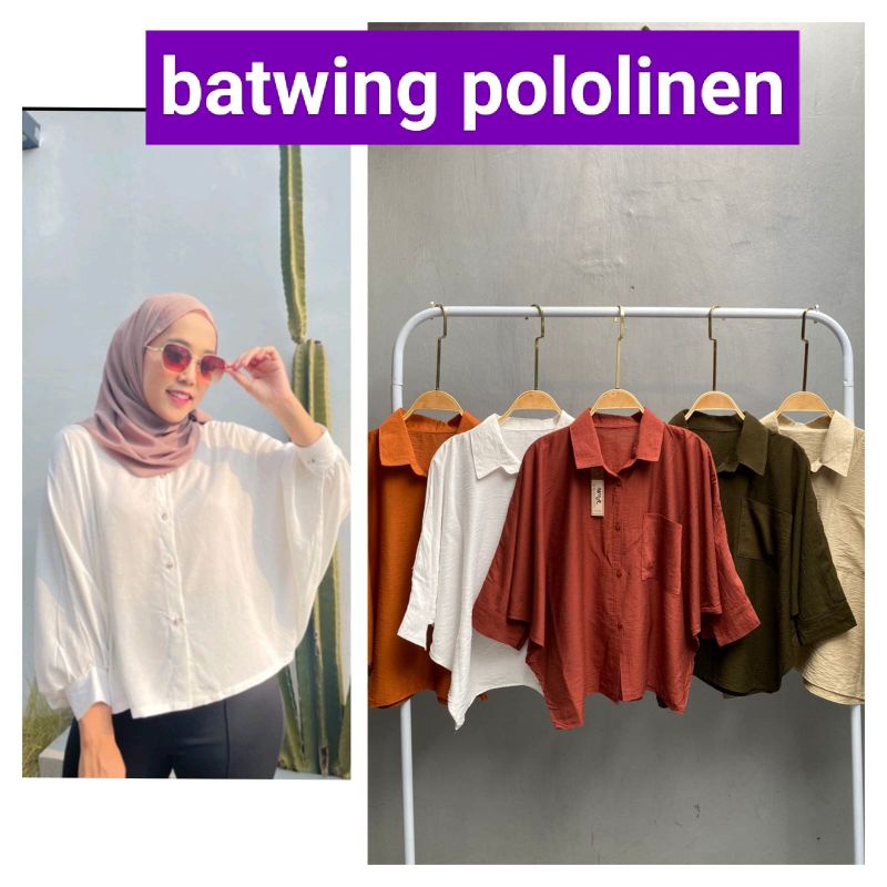 BLOUSE BATWING POLOLINEN