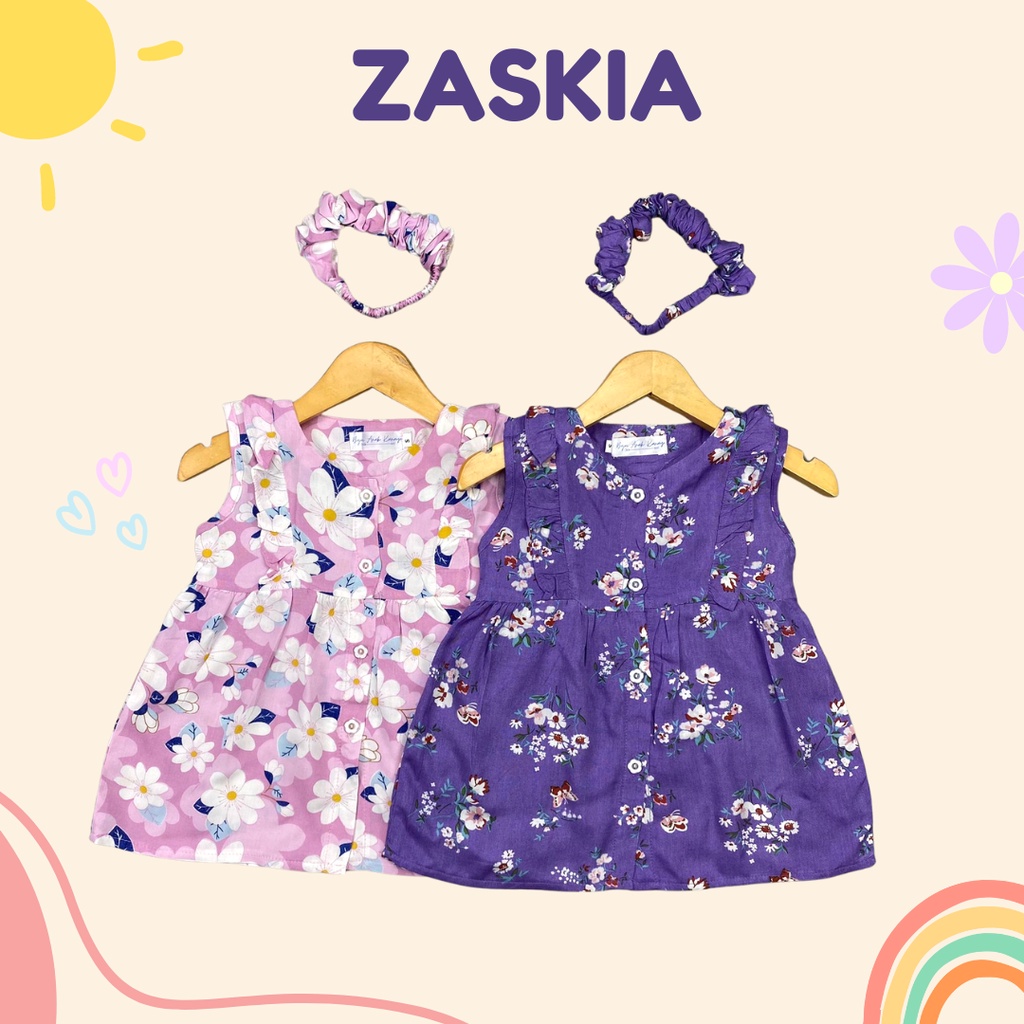 6-18 BULAN DRESS BAYI ZASKIA FREE HEADBAND by BAJU ANAK KANAYA