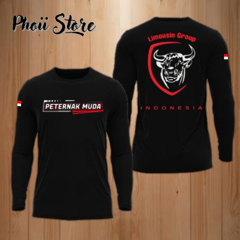 Kaos Lengan Panjang Peternak Muda Sapi Limousin