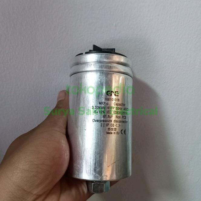 Kapasitor Gae 3,3 Kvar 415 V 1 Phase ( 0,93 Kvar 220V) 62 Uf 3.3Kvar