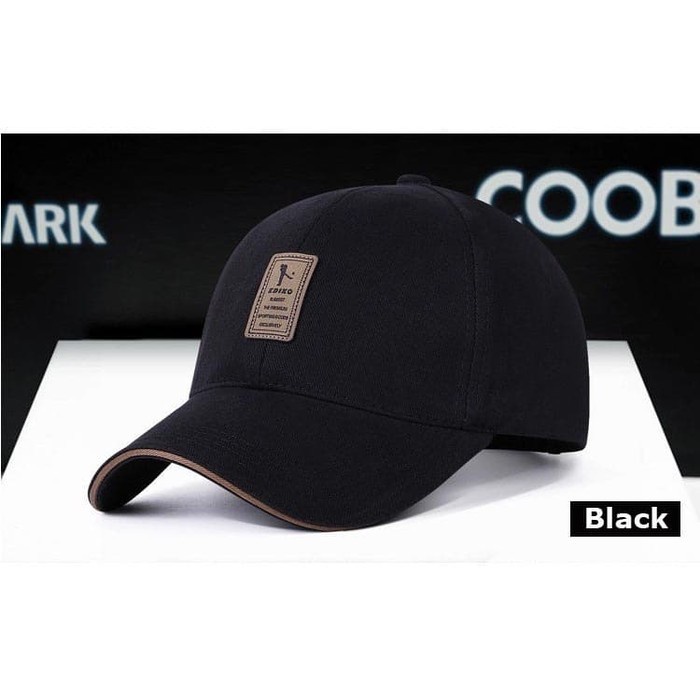 TERLARIS Topi Pria - Topi Baseball Golf Logo Ediko Sport Fashion - Hitam