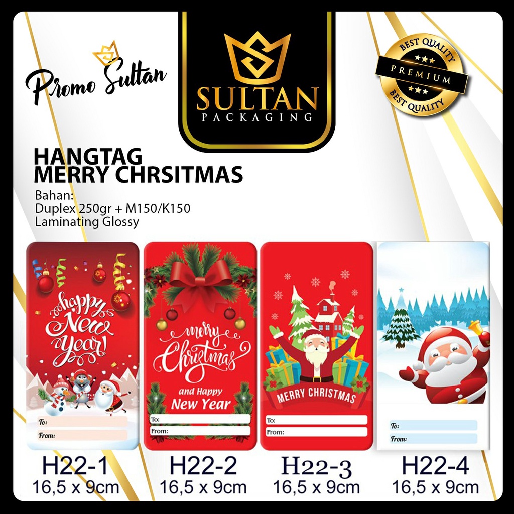

SULTAN - Hangtag Merry Chrismass - Tag Hiasan Natal Isi 20 Pcs - H22