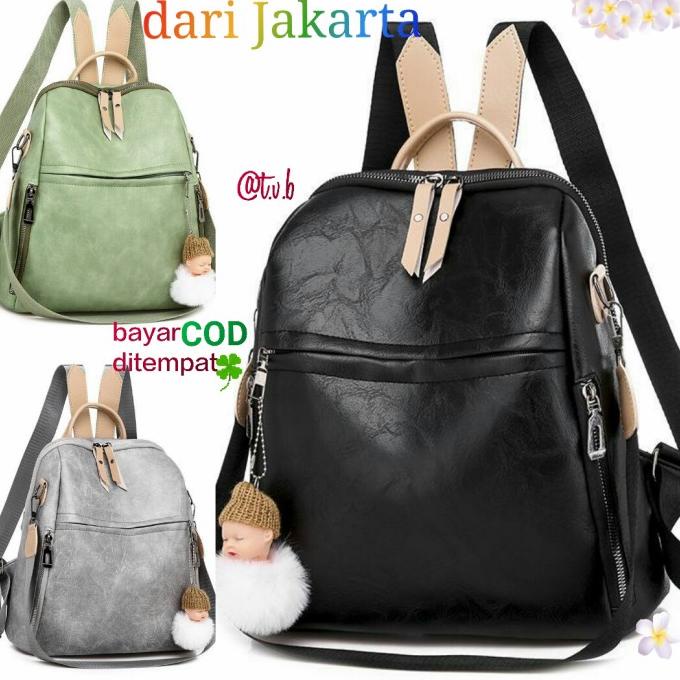 Tas Ransel modis Wanita Kerja Sekolah Batam Branded Import murah Q3034