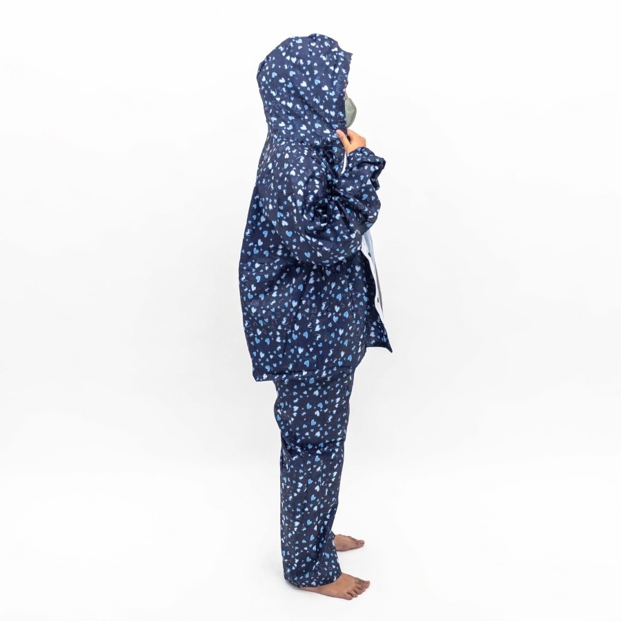 Jas Hujan Setelan Jaket Celana Polkadot Love GRC 81030