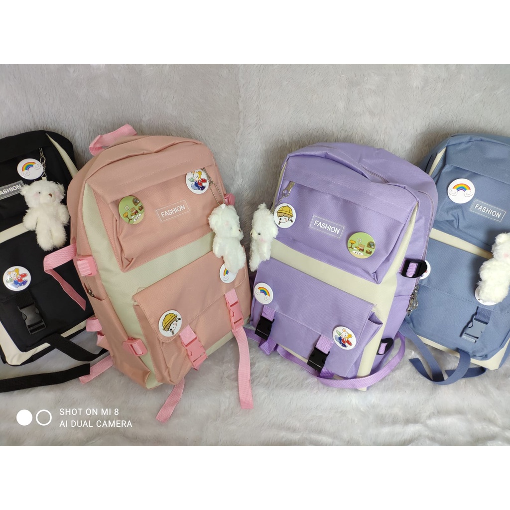 JK 989 TAS RANSEL SEKOLAH 4in1 MULTIFUNGSI IMPORT DAPAT GANTUNGAN BACKPACK ANAK PEREMPUAN E7788 U4589