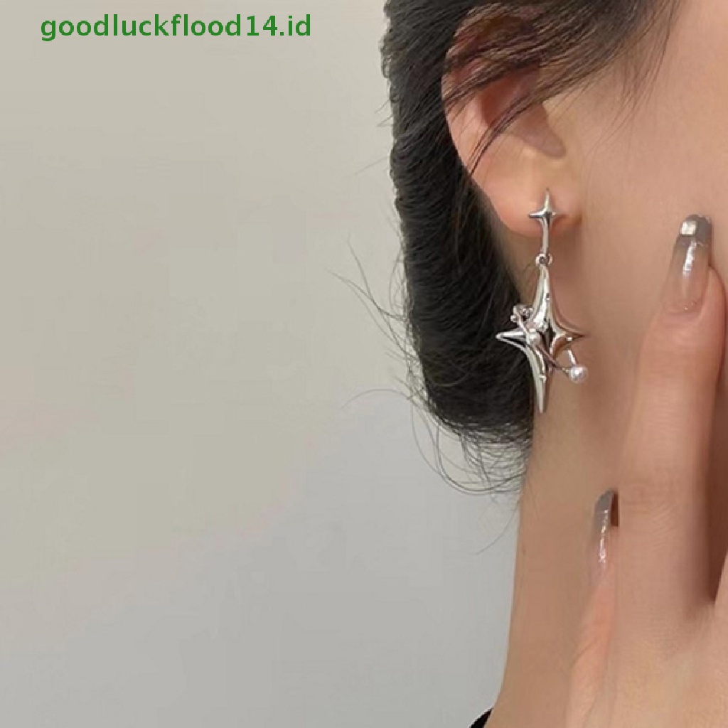 [GOOGFOUR] Star Drop Earrings Gadis Panas Harajuku Kreatif Planet Mutiara Kristal Stars Earrings Korea Fashion Untuk Wanita Perhiasan Punk [TOP]