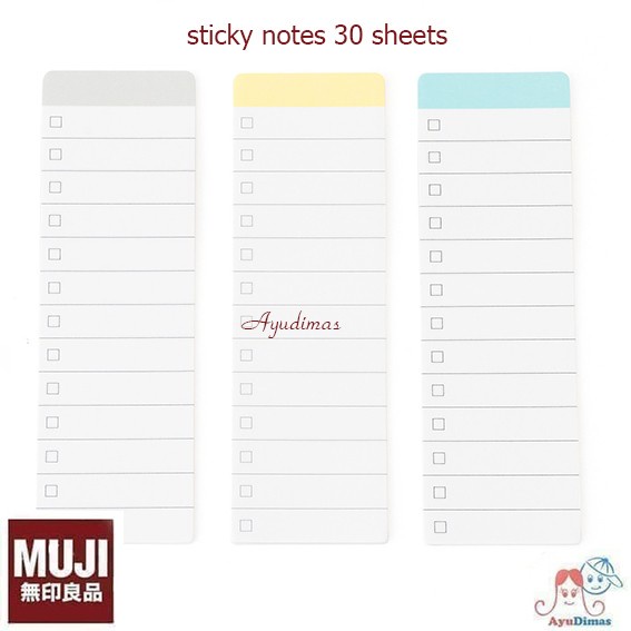 

Muji Sticky Notes Checklist - kertas catatan