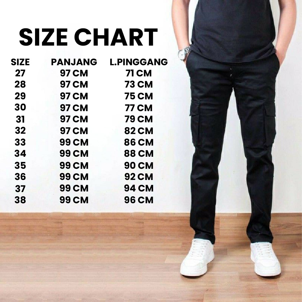 CELANA CARGO PANJANG PRIA Jumbo Big Size Bahan Katun Twill Slim fit Murah Santai Casual PJR