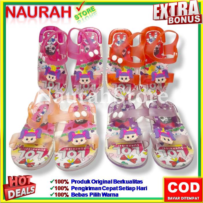 ✨ COD ✔️ Sandal Gunung Anak Jelly Balance 2169 1 Sendal Gunung Anak Karakter Kartun LOL Lampu LED 100% Original Kualitas Import Anti Slip Nyaman Empuk