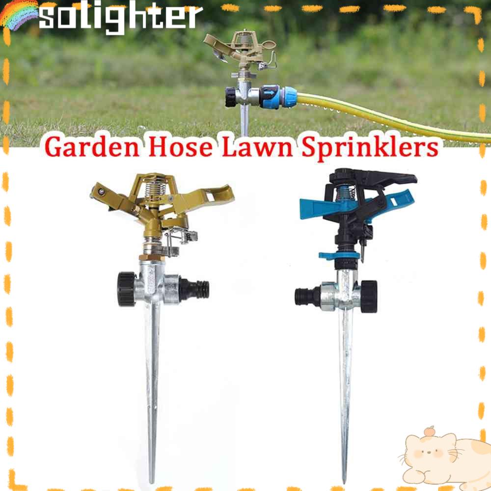 Solighter Garden Sprinkler Taman Rumah 360putar Selang Penyiraman Otomatis Rumput