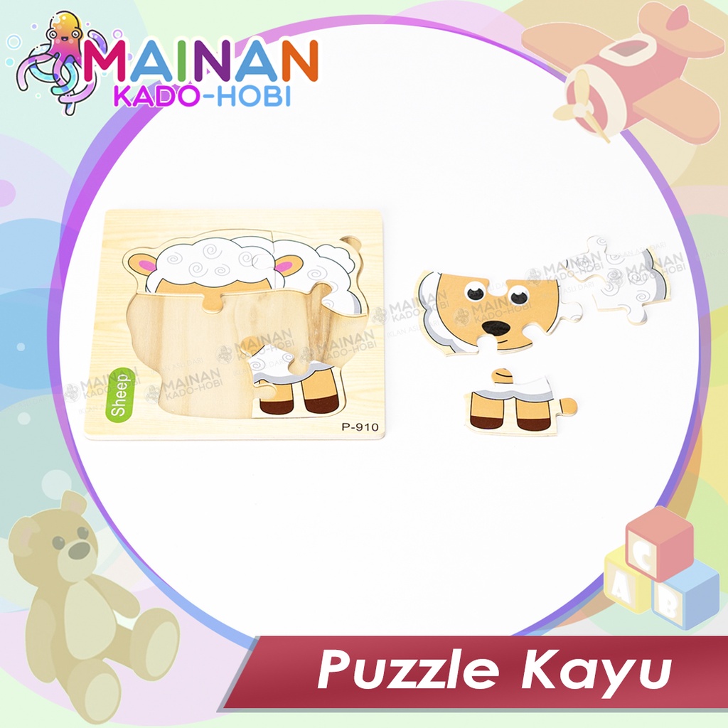 MAINAN BELAJAR ANAK MENYUSUN PUZZLE KARAKTER ANIMAL HEWAN BINATANG