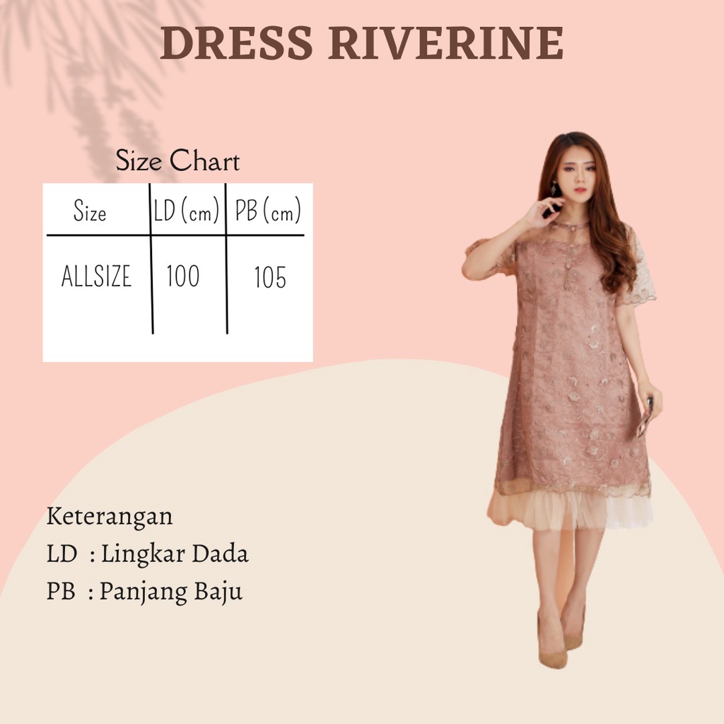 DRESS BRUKAT KOREA DRESS KONDANGAN KEKINIAN WANITA RIVERINE