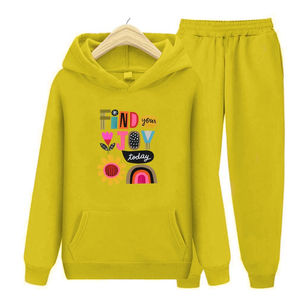 Setelan Sweater anak FIND YOUR JOY TODAY  /Baju Sweater Hoodie Anak