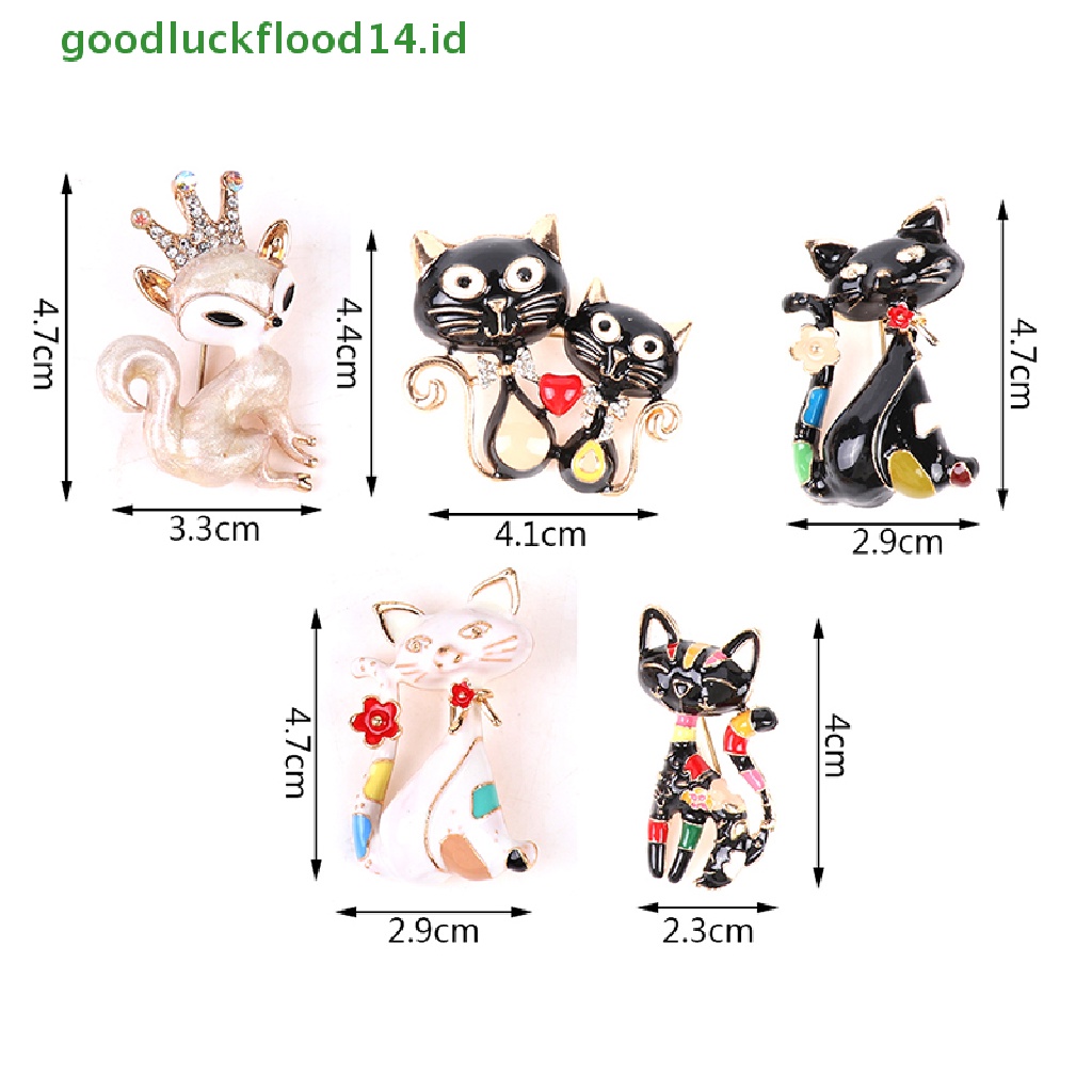 [GOOGFOUR] Bros Kucing Enamel Lucu Cat Unisex Wanita Pria Brooch Pin Perhiasan Desain Hewan [TOP]