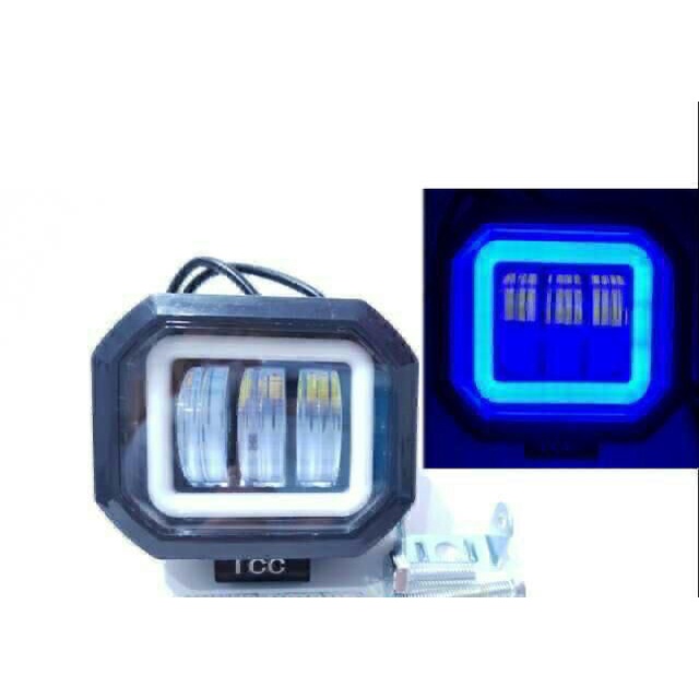 lampu tembak daymaker 3 lensa 3 kabel warna biru dc12/80v/20w universal